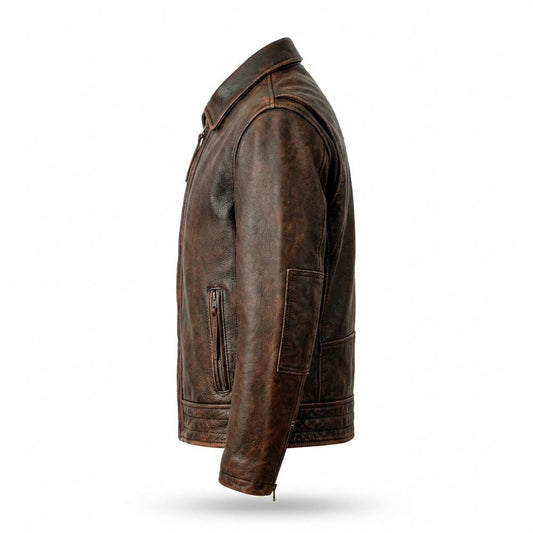 Lederjacken Outlet24 - Zaren | Genarbt Gefüttert Lederjacke Herren