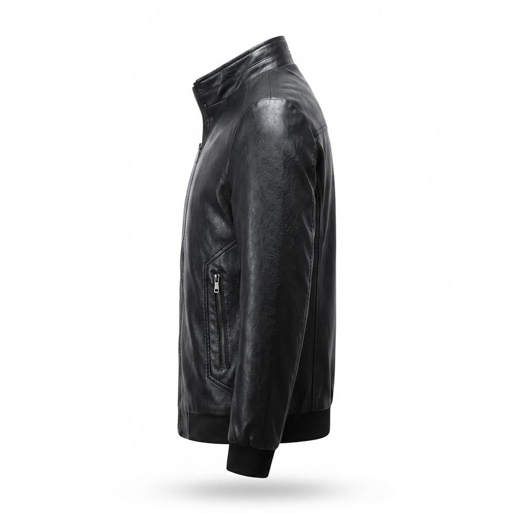 Lederjacken Outlet24 - Zosul | Reißverschluss Stehkragen Lederjacke Herren