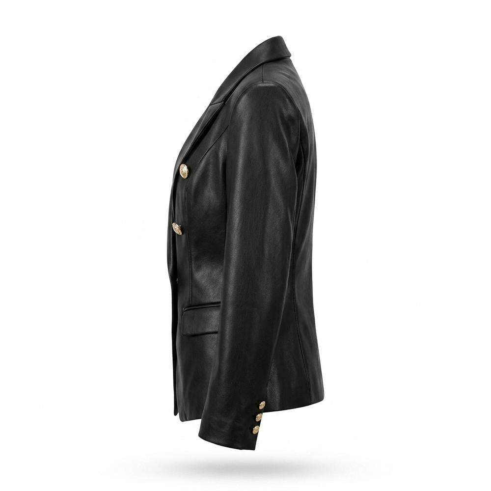 Lederjacken Outlet24 - Ditem | Zweireihig Tailliert Lederjacke Damen